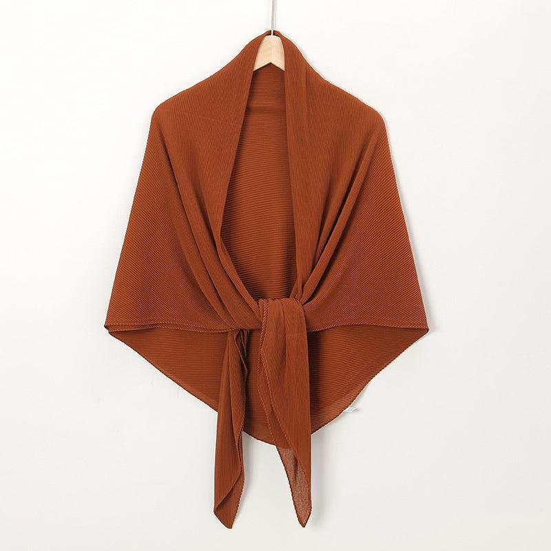 Solid Color Crinkle Chiffon Hijab - Lightweight Scarf for Women (MH040)