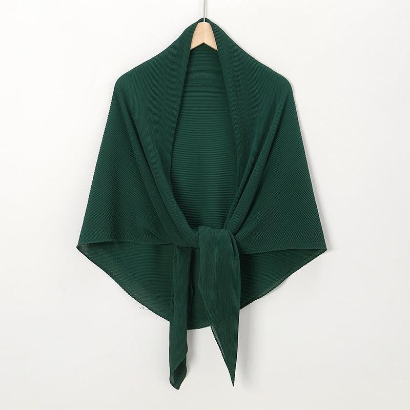 Solid Color Crinkle Chiffon Hijab - Lightweight Scarf for Women (MH040)