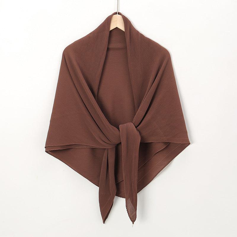 Solid Color Crinkle Chiffon Hijab - Lightweight Scarf for Women (MH040)