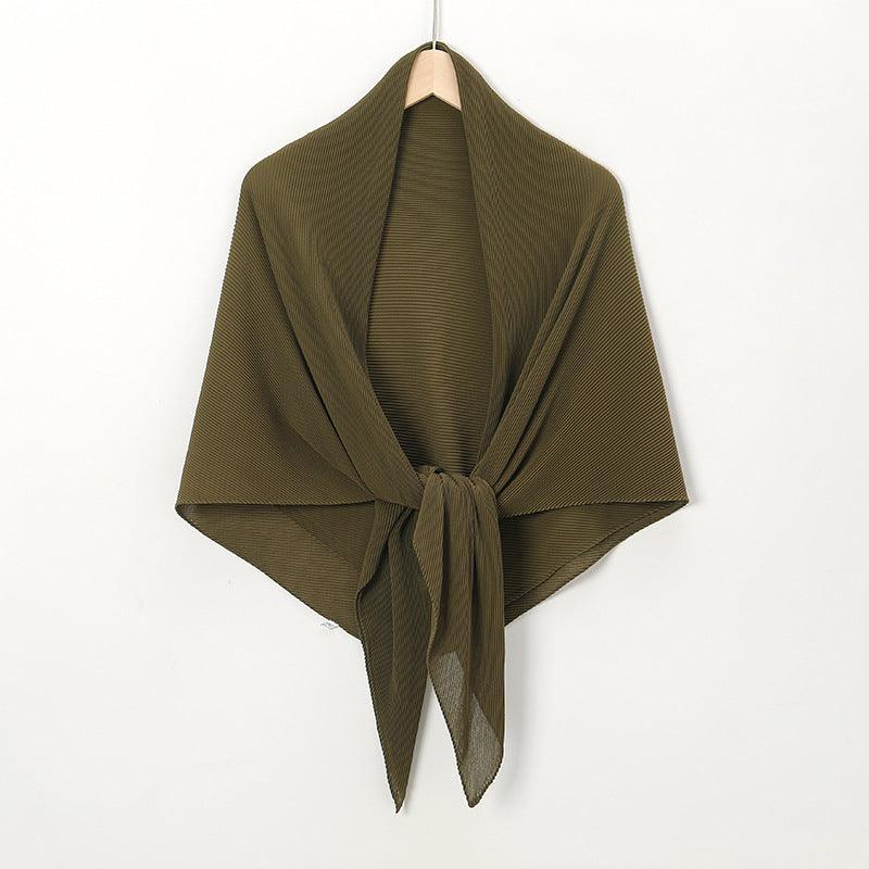 Solid Color Crinkle Chiffon Hijab - Lightweight Scarf for Women (MH040)