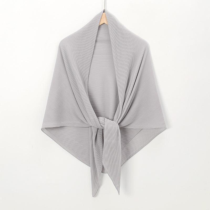Solid Color Crinkle Chiffon Hijab - Lightweight Scarf for Women (MH040)
