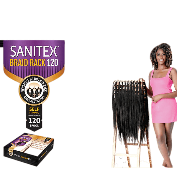 VIP Extensions Wooden Braiding Hair Spool Rack Organizer - Choose Size