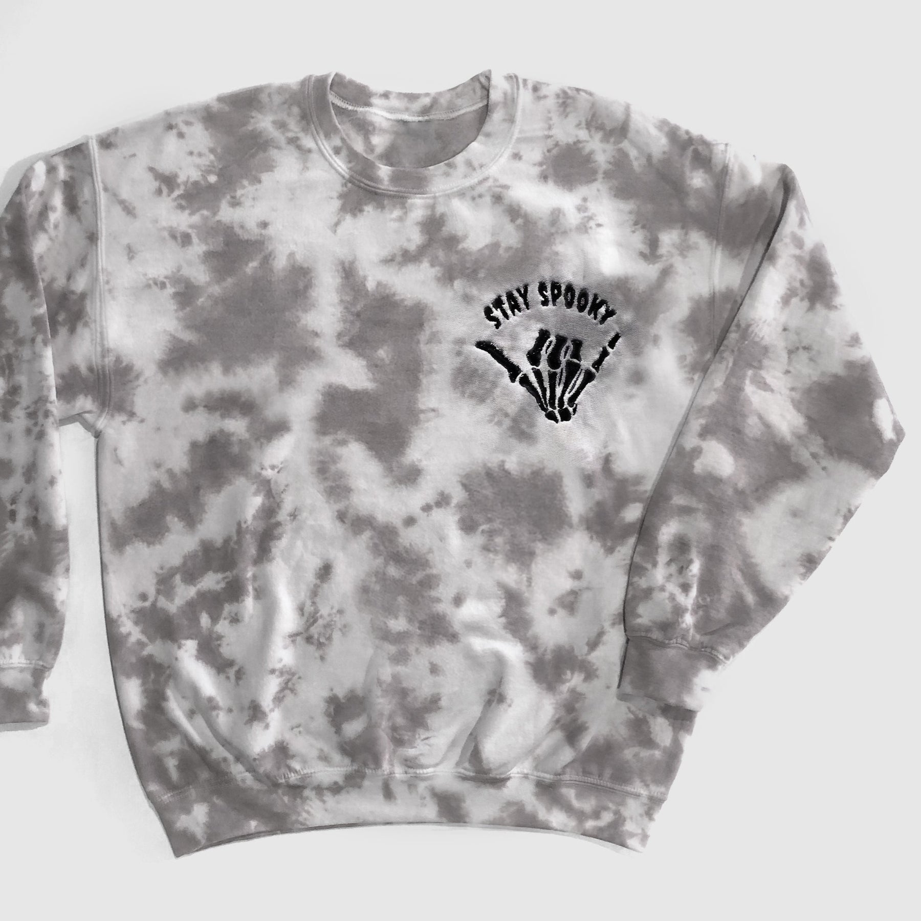 Stay Spooky Tie Dye Embroidered Matching Sweatshirts for Halloween