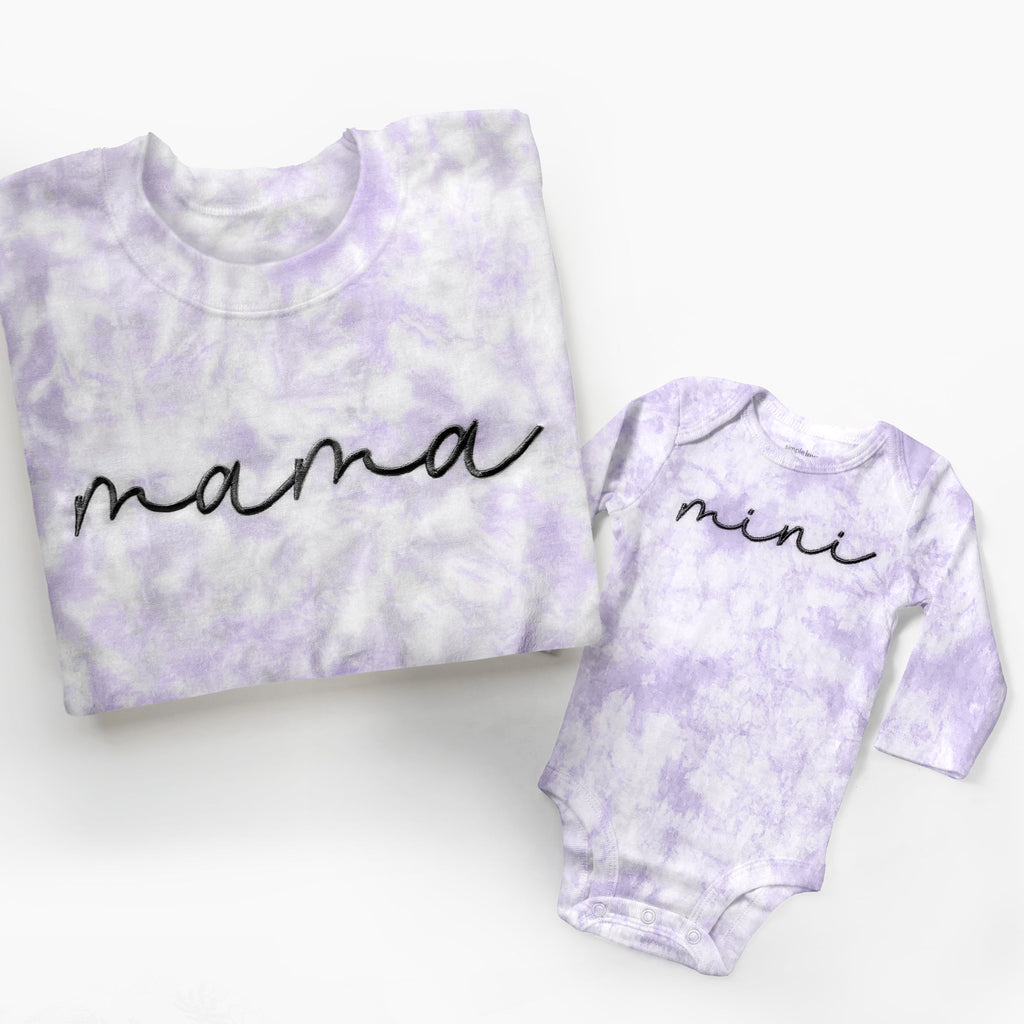 Mommy and Me Custom Embroidered Matching Tie Dye Sweatshirts