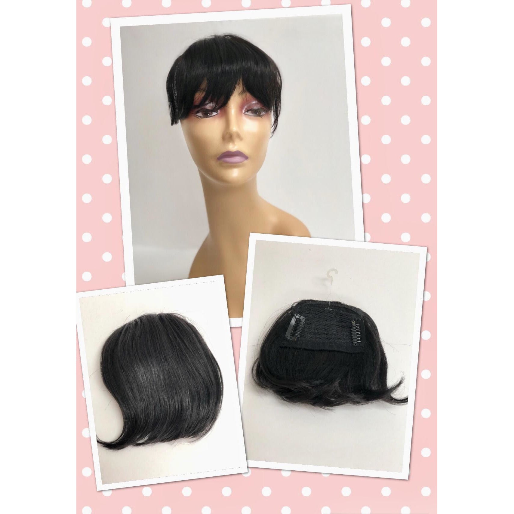 Unique 100% Human Hair Bang Hairpiece