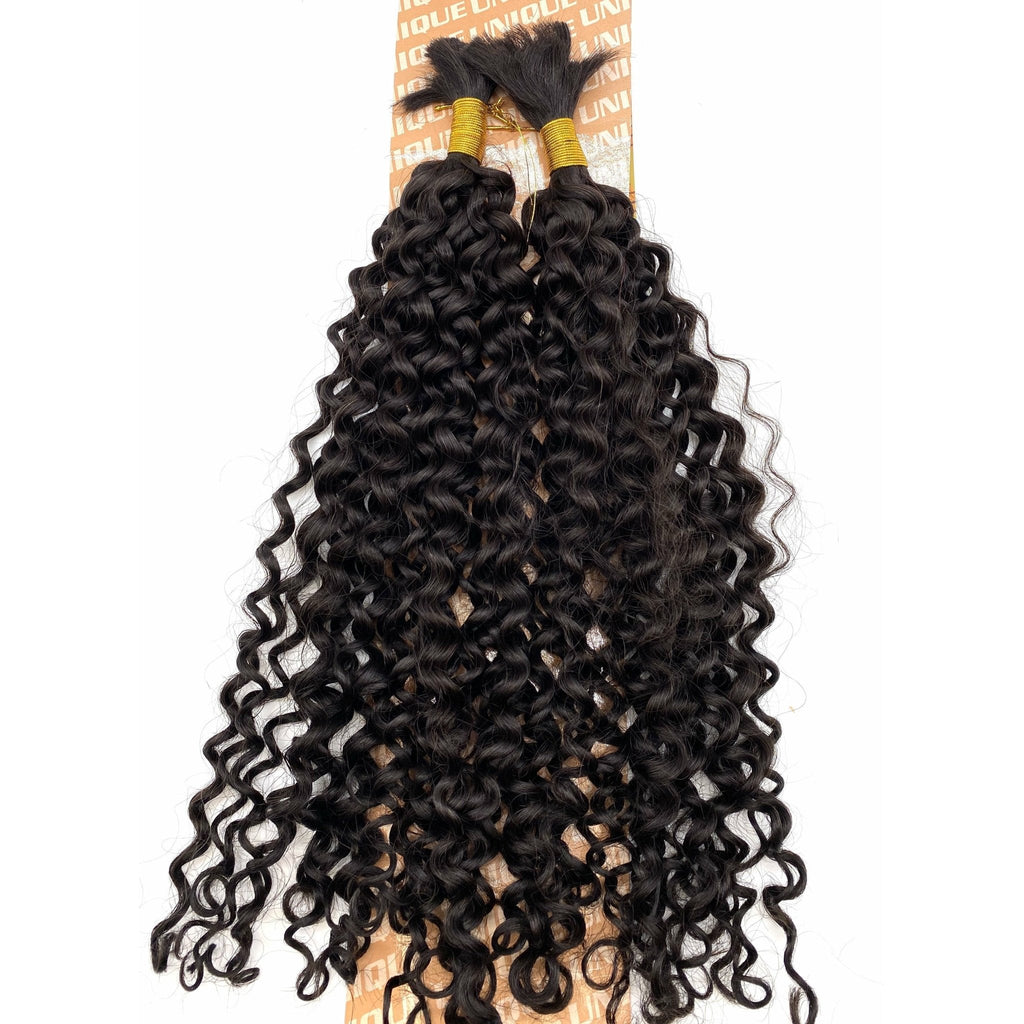 Unique's Human Hair Jerri Curl Bulk 18 Inch