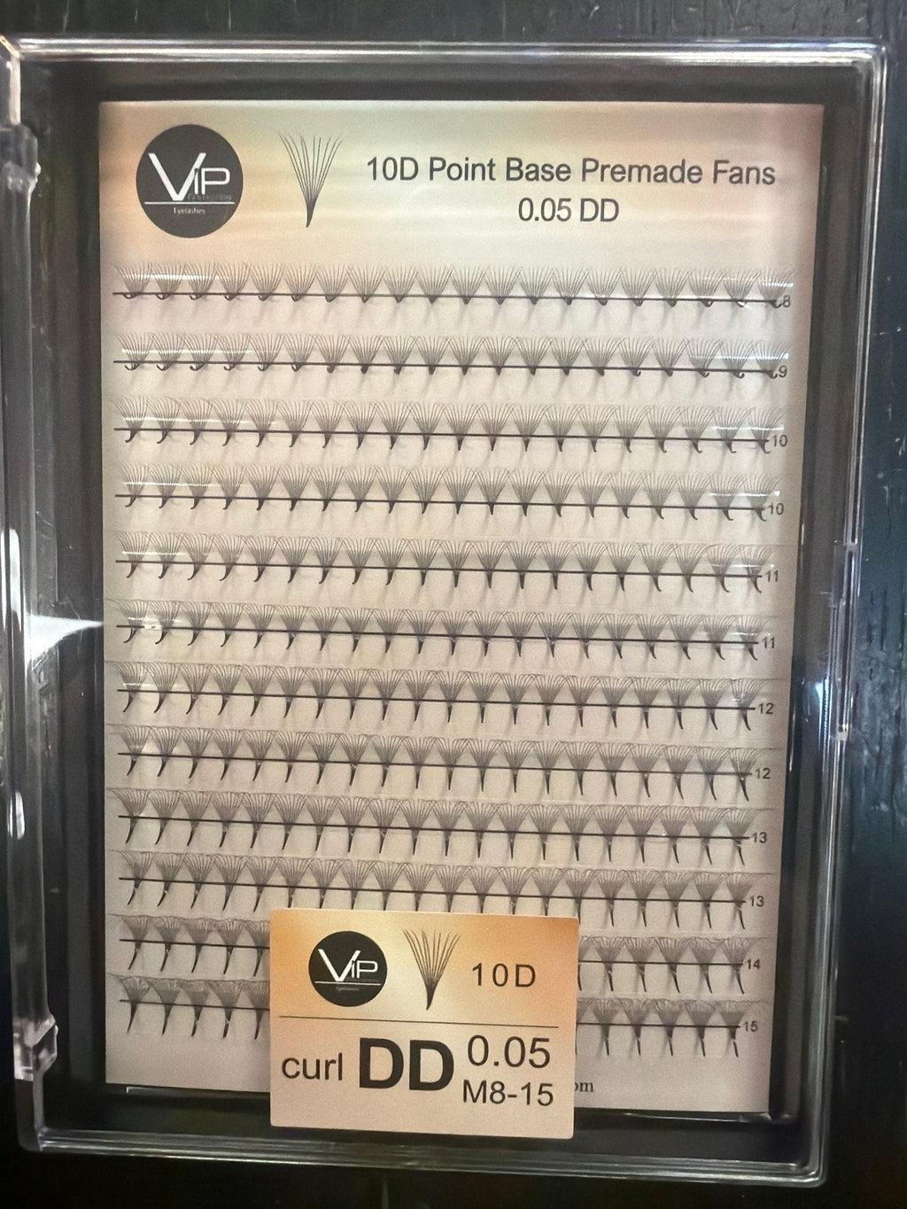 VIP 10D Point Base Premade Fans 0.05 12 Lines - C Mix, D Mix, CC Mic, DD Mix Large Trays