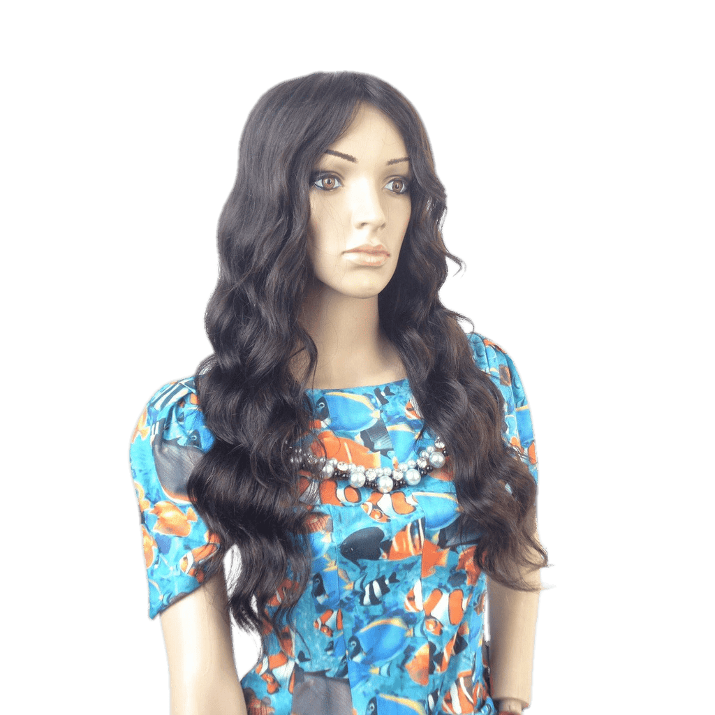 VIP Extensions Dark Brown Body Wave Virgin Human Hair Full Lace Wig, Epic Style