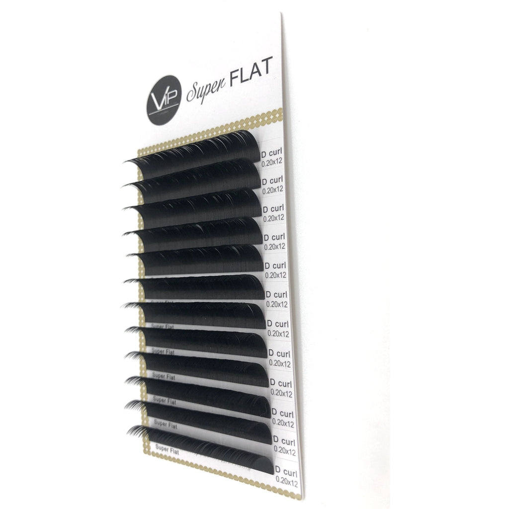 VIP Eyelashes Super Flat Extensions 12 Lines 0.20mm D Curl