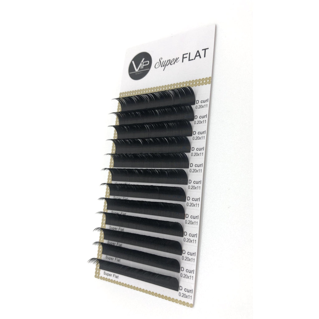 VIP Eyelashes Super Flat Extensions 12 Lines 0.20mm D Curl