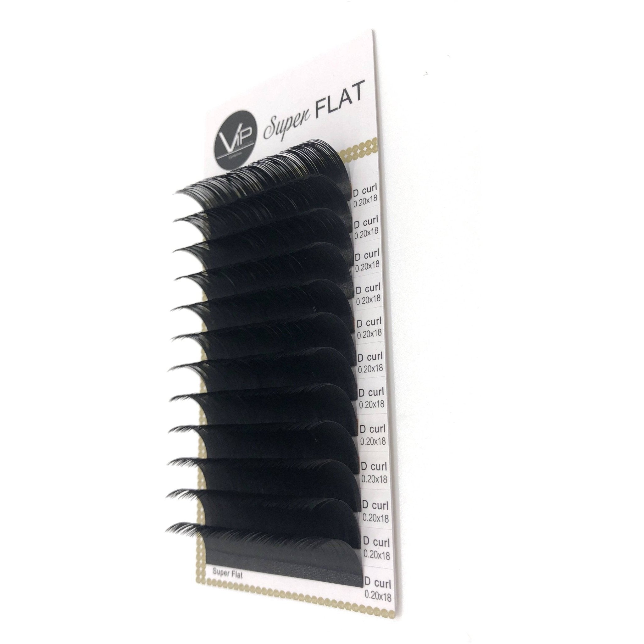 VIP Eyelashes Super Flat Extensions 12 Lines 0.20mm D Curl