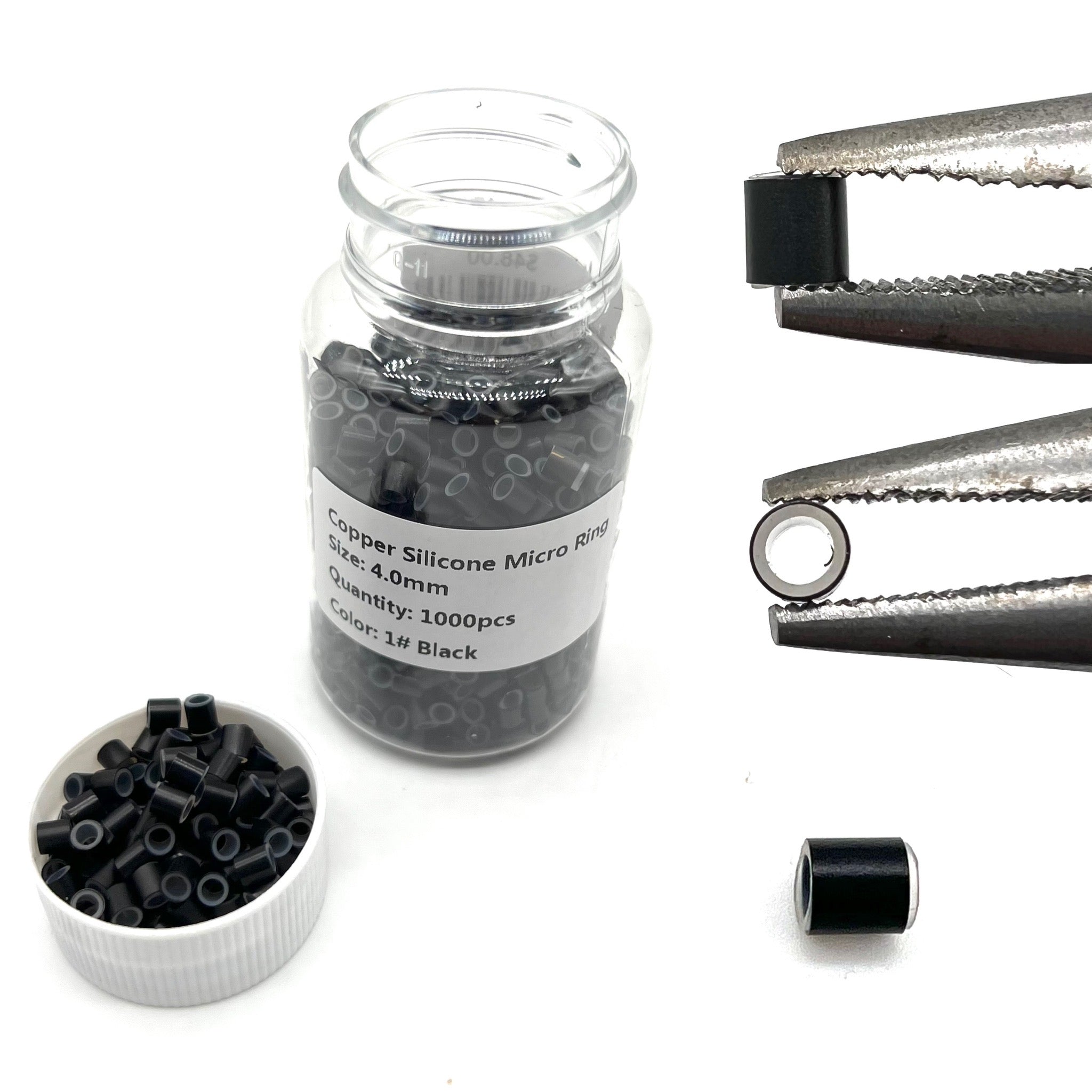 VIP Extensions Micro Rings Silicon Copper #1 Hair Extensions
