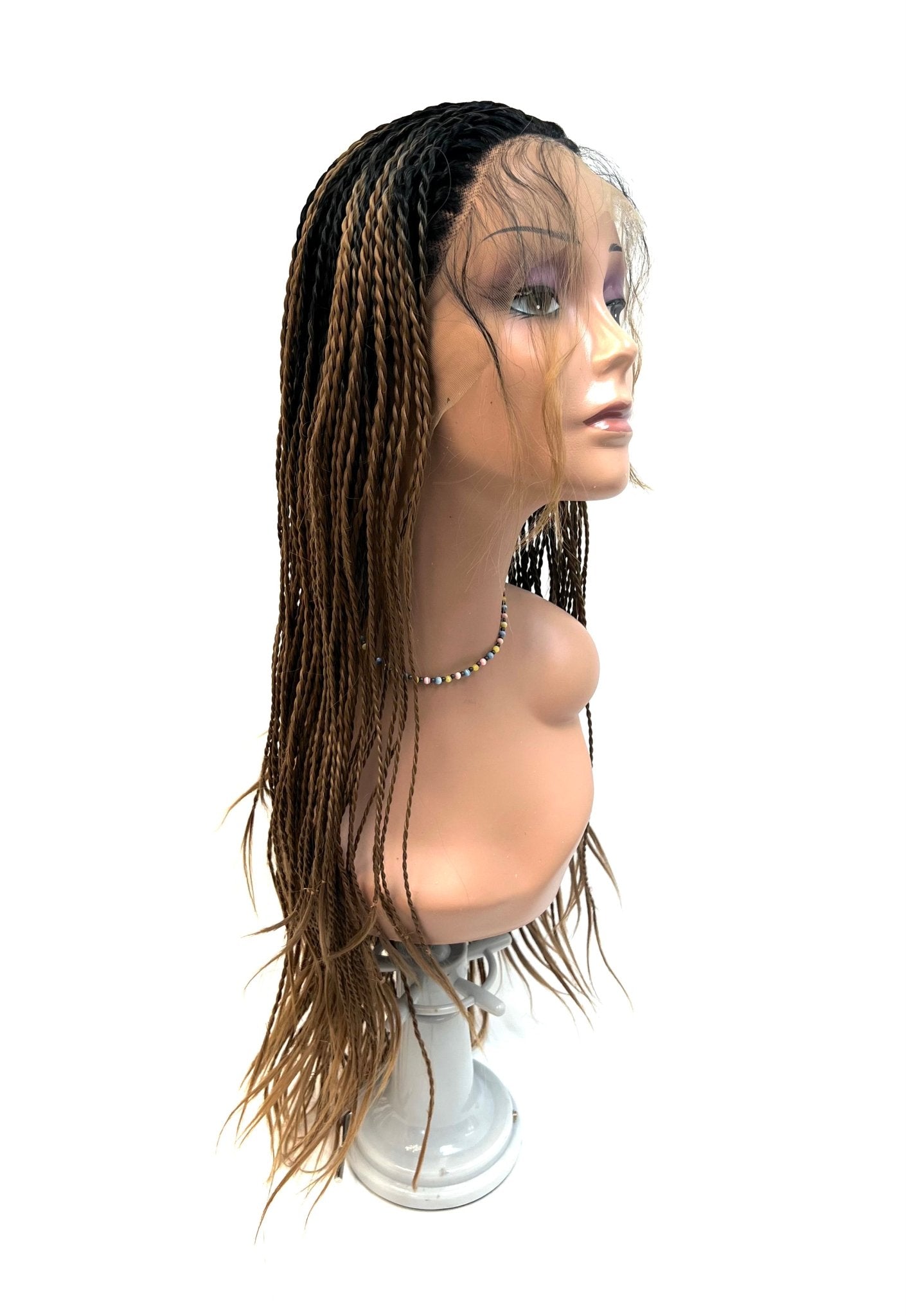 VIP Extensions Off Black to Honey Blonde Twist Braided Synthetic Wig, Color T1B/27