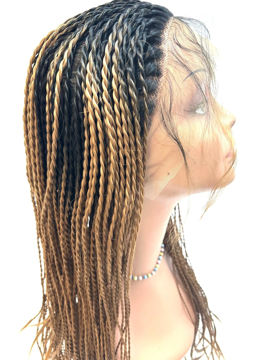 VIP Extensions Off Black to Honey Blonde Twist Braided Synthetic Wig, Color T1B/27
