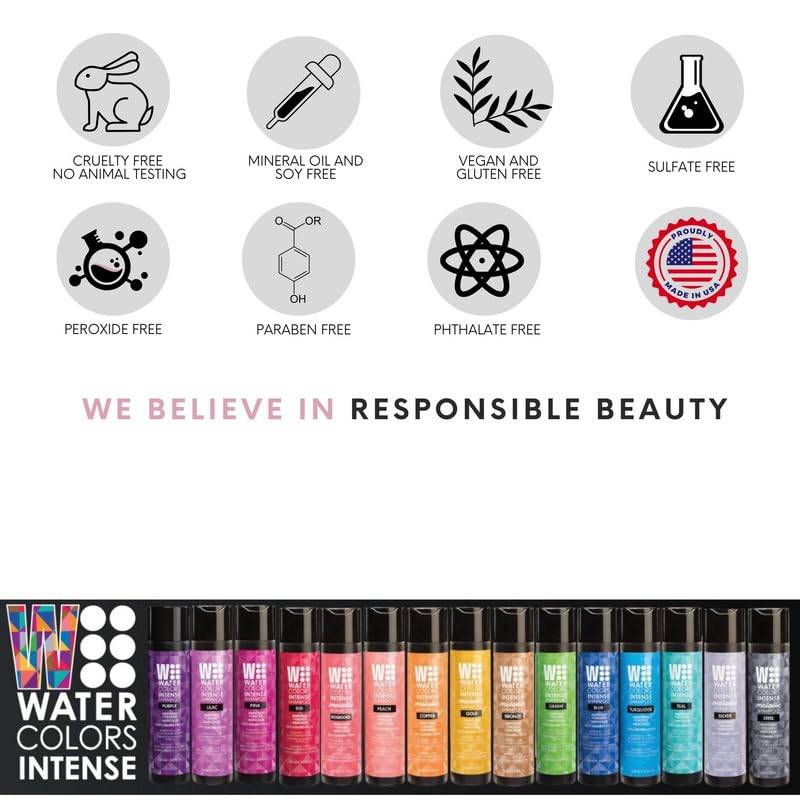 Watercolors INTENSE METALLIC Semi Permanet Color Depositing Shampoo Silver 8.5 fl 0z