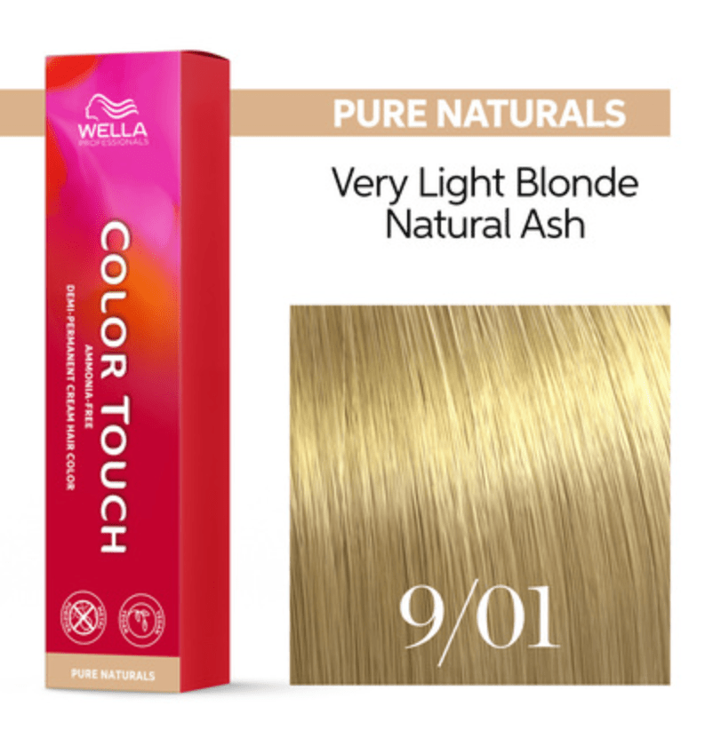 Wella Color Touch 9/01 Very Light Blonde Natural Ash Hair Color 2 oz