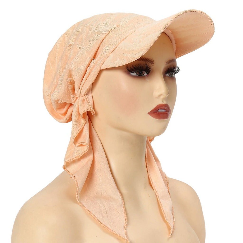 Women's Multi-Color Fashion Baseball Cap – Frayed Edge Boho Beanie with Feather Detail（MH113）